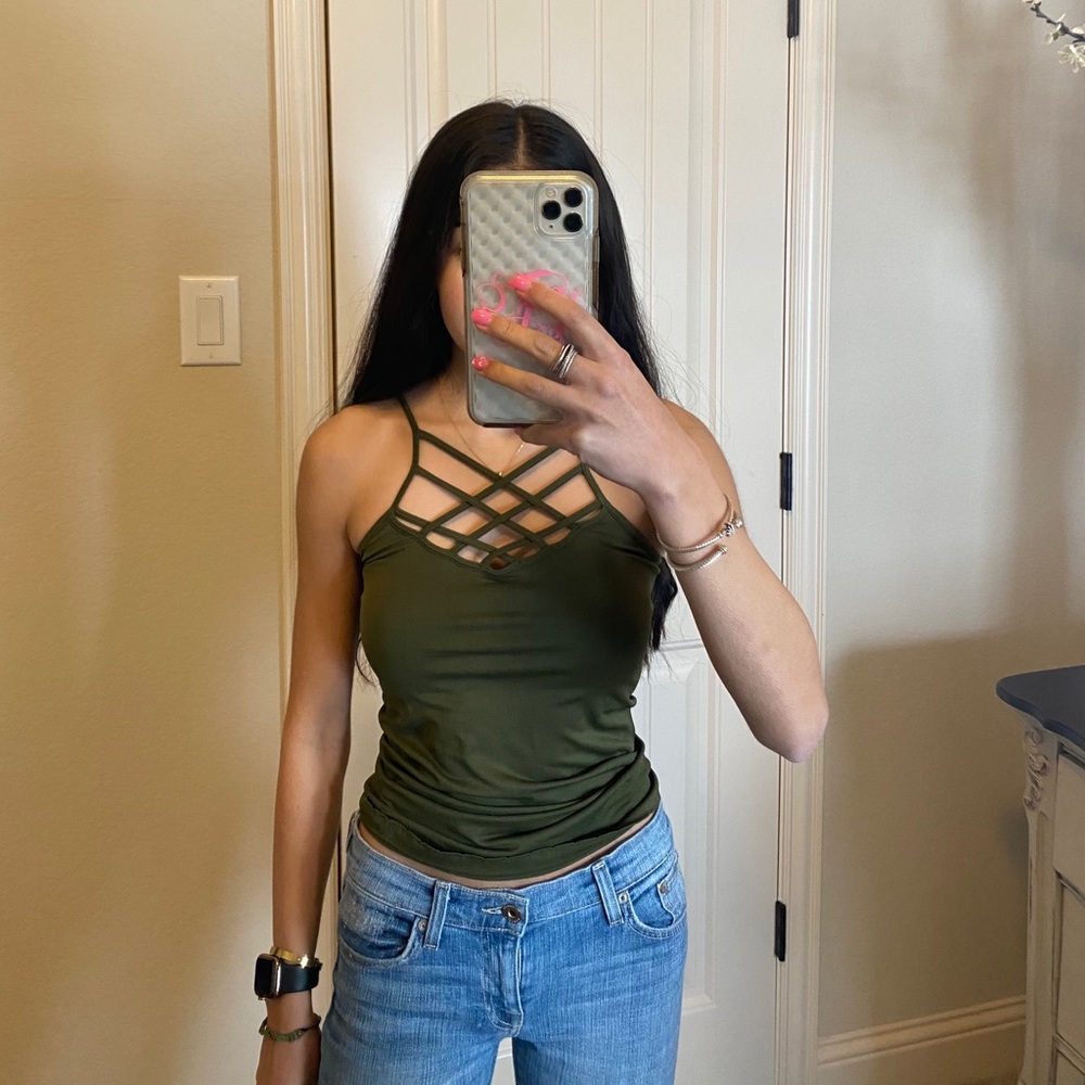 Green Strappy Tank